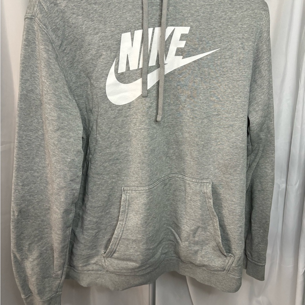 Nike Gray and White Hoodie Sweatshirt
